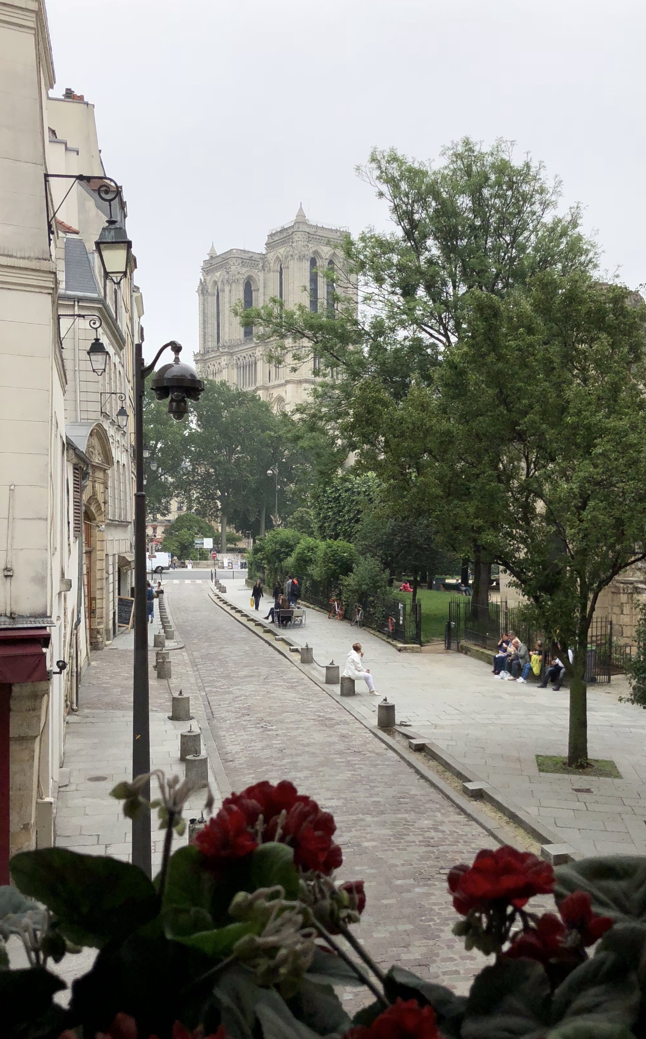 Notre-Dame vista desde una calle cercana